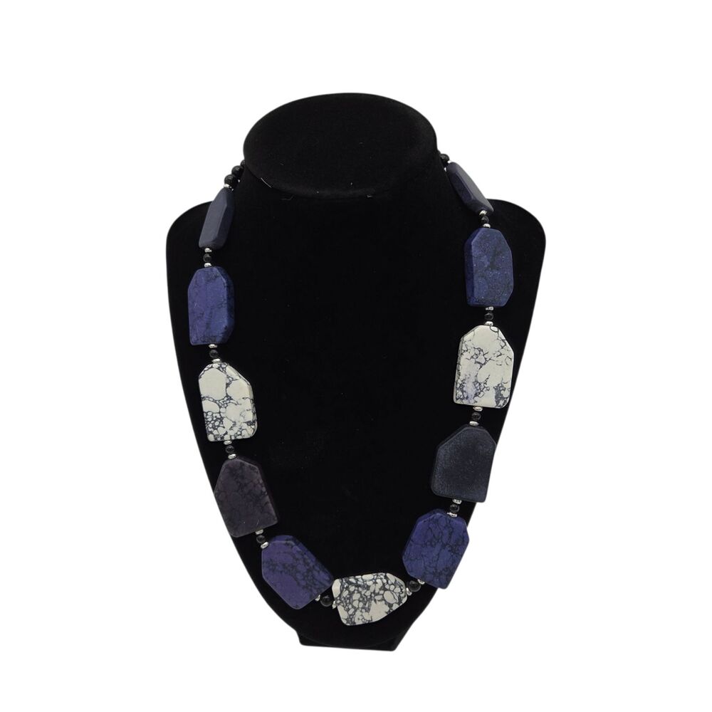 Chico's Marley Blue Neutral Bib Statement Necklace - New With Tags